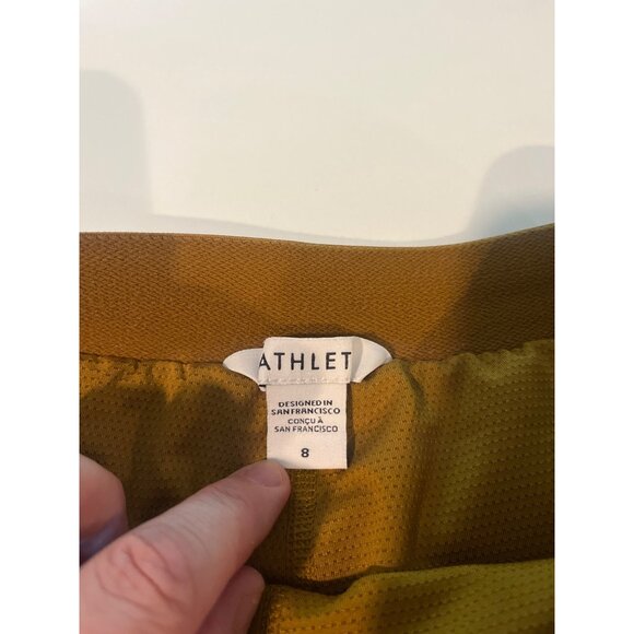 Athleta Mustard Yellow Skort With Snap Pockets & Elastic Waistband Size 8 - Picture 5 of 6